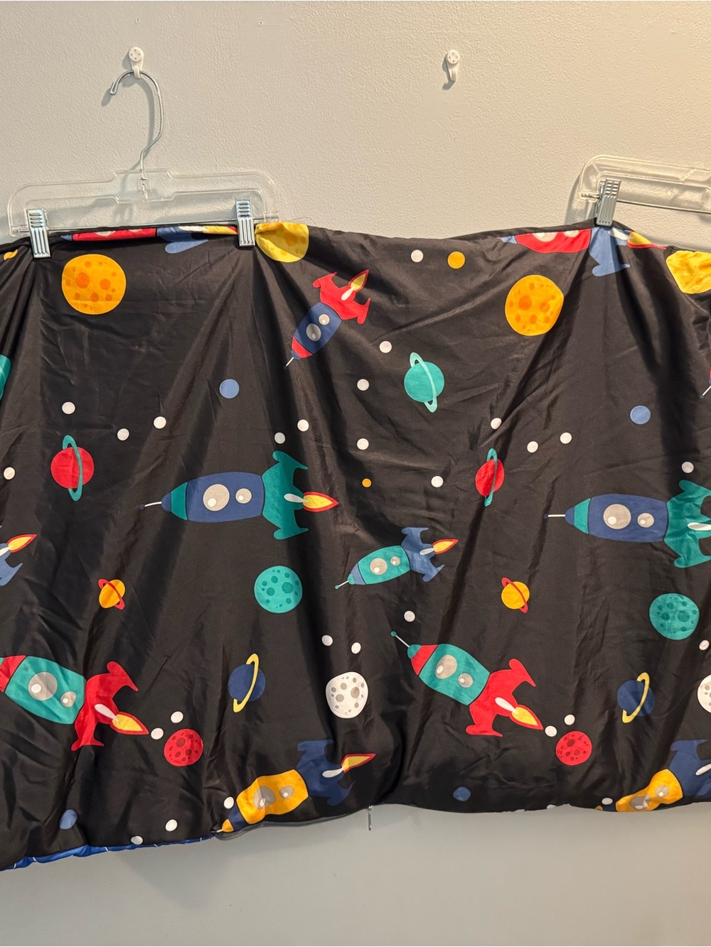 Kids Space Rocket 🚀 Black  Colorful Rockets /Space Sleeping Bag